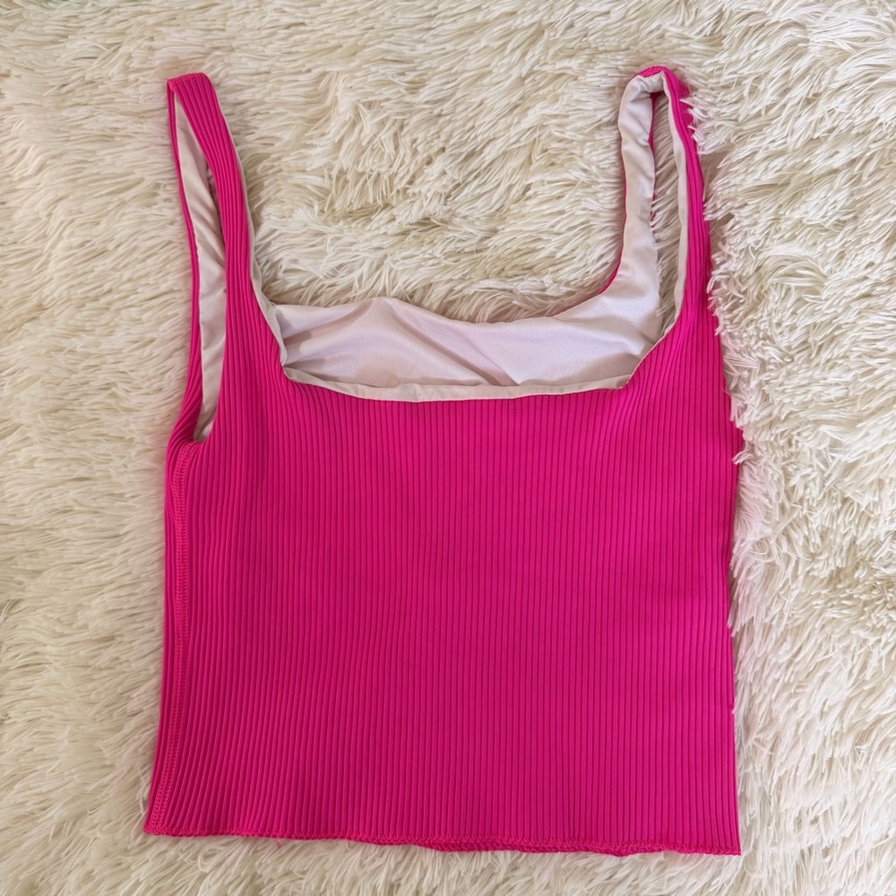 Carbon38 Pink Ribbed Tank Top - Picture 5 of 6